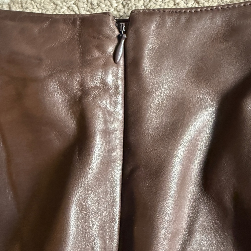 Donna Karan Lambskin Brown Skirt- Size 8 - Picture 8 of 14